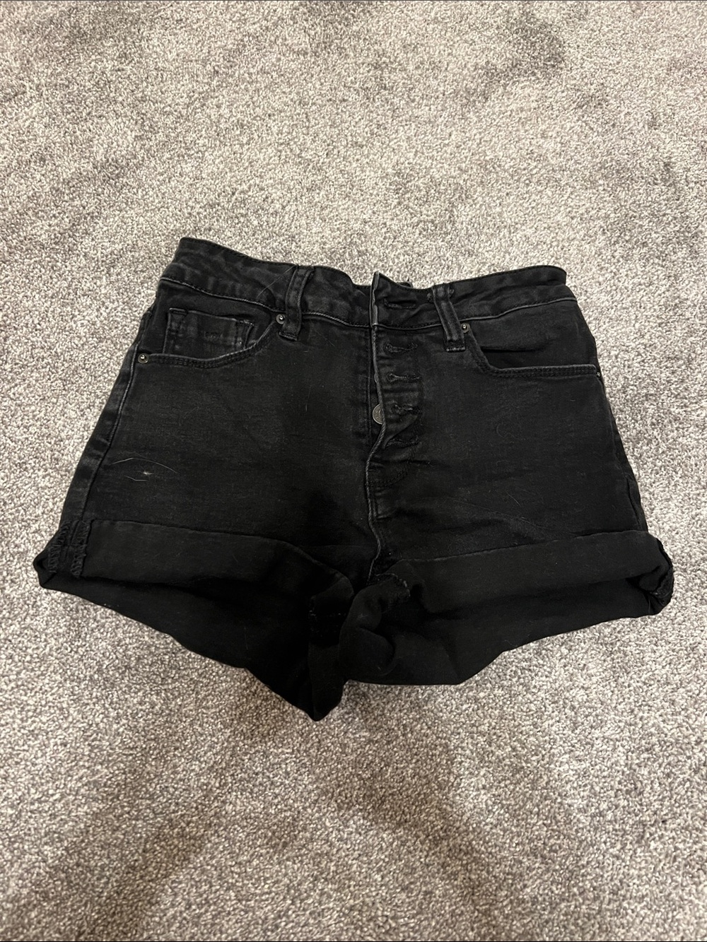 YMI High-Waist Black Denim Shorts